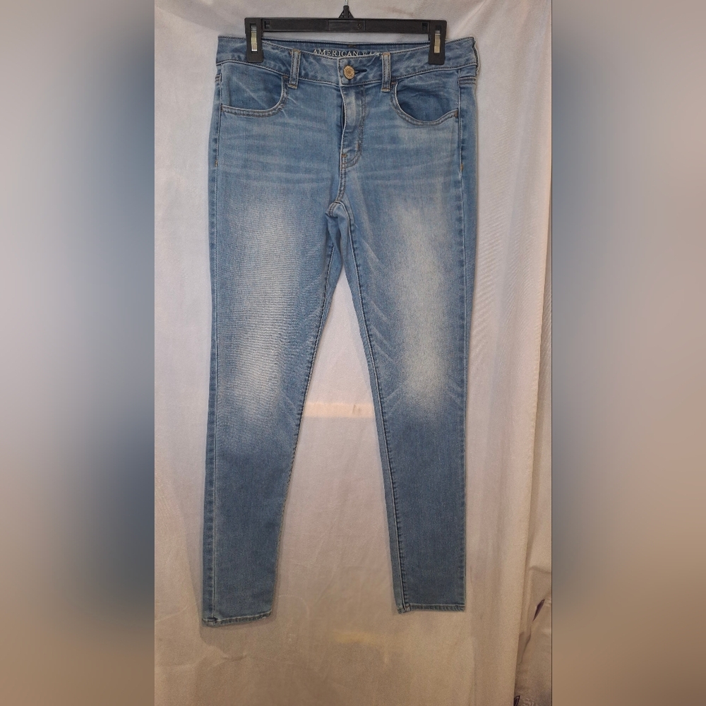 American Eagle Outfitters Women's Light Demin Jeggings Size 8 Long